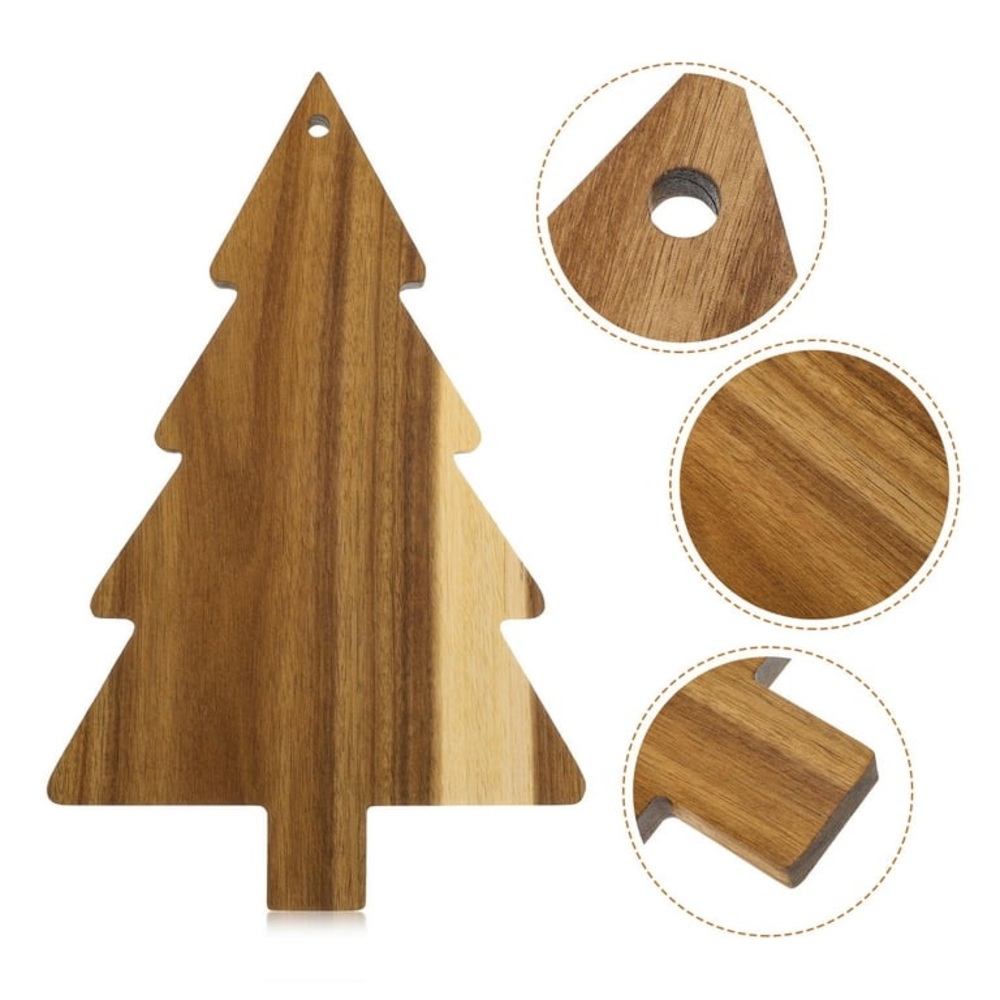 Robert Stanley Home Collection Acacia Wood Tree Charcuterie Board Holiday NWT